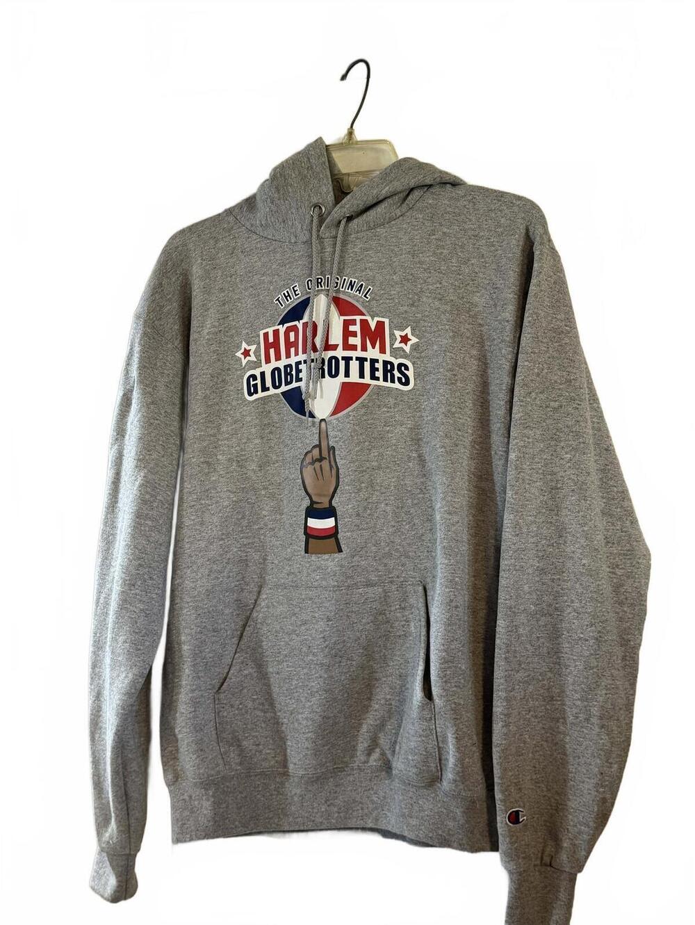 Champion Harlem Globetrotters Gray Hoodie Sweatshirt Medium